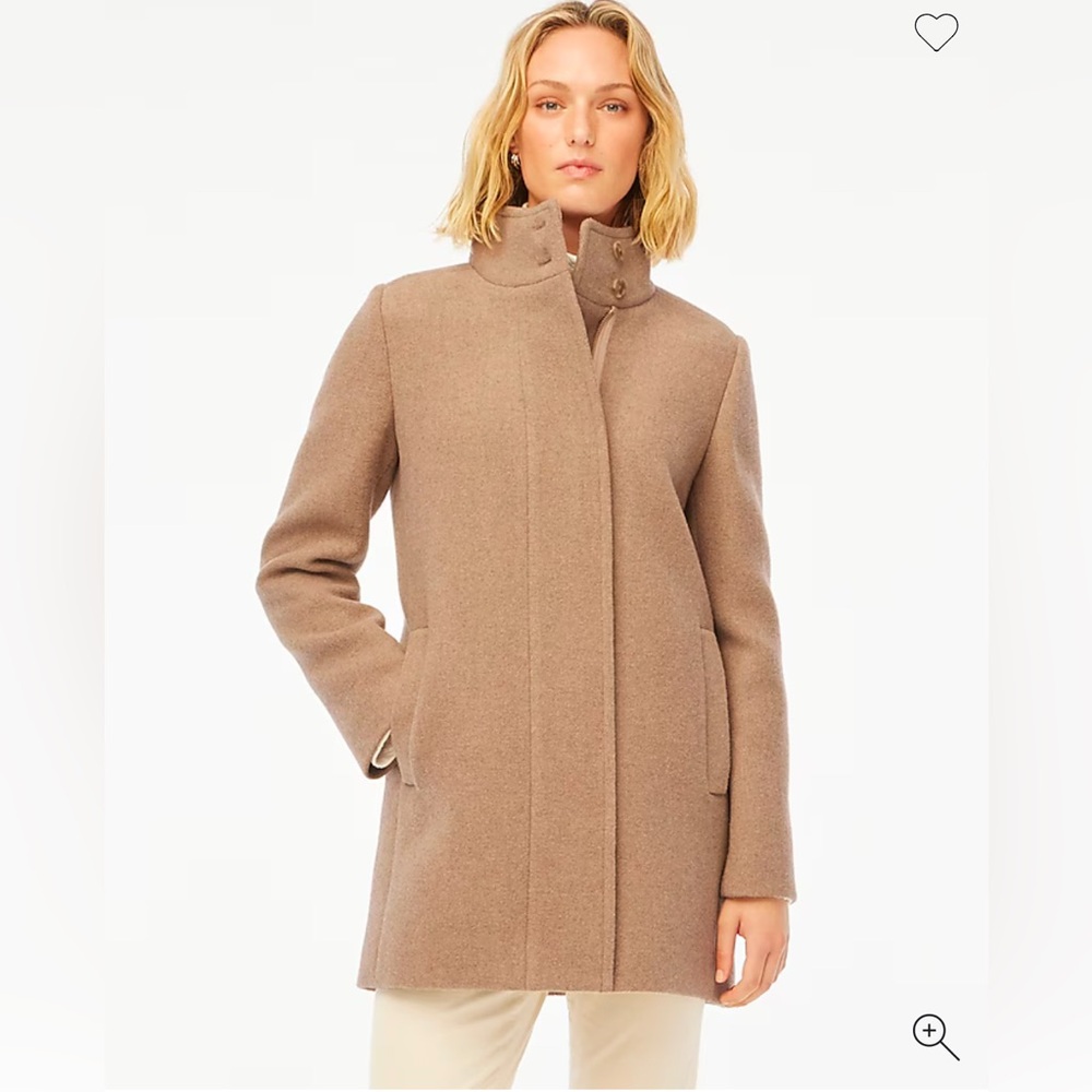 J. Crew City Coat w/ Button Neck